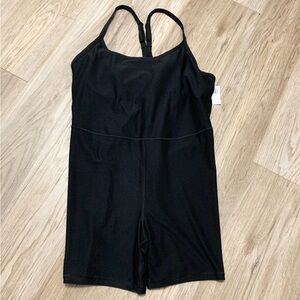 Old Navy NEW Active Cloud Romper Bodysuit Go-Dry One Piece Black Plus 2X